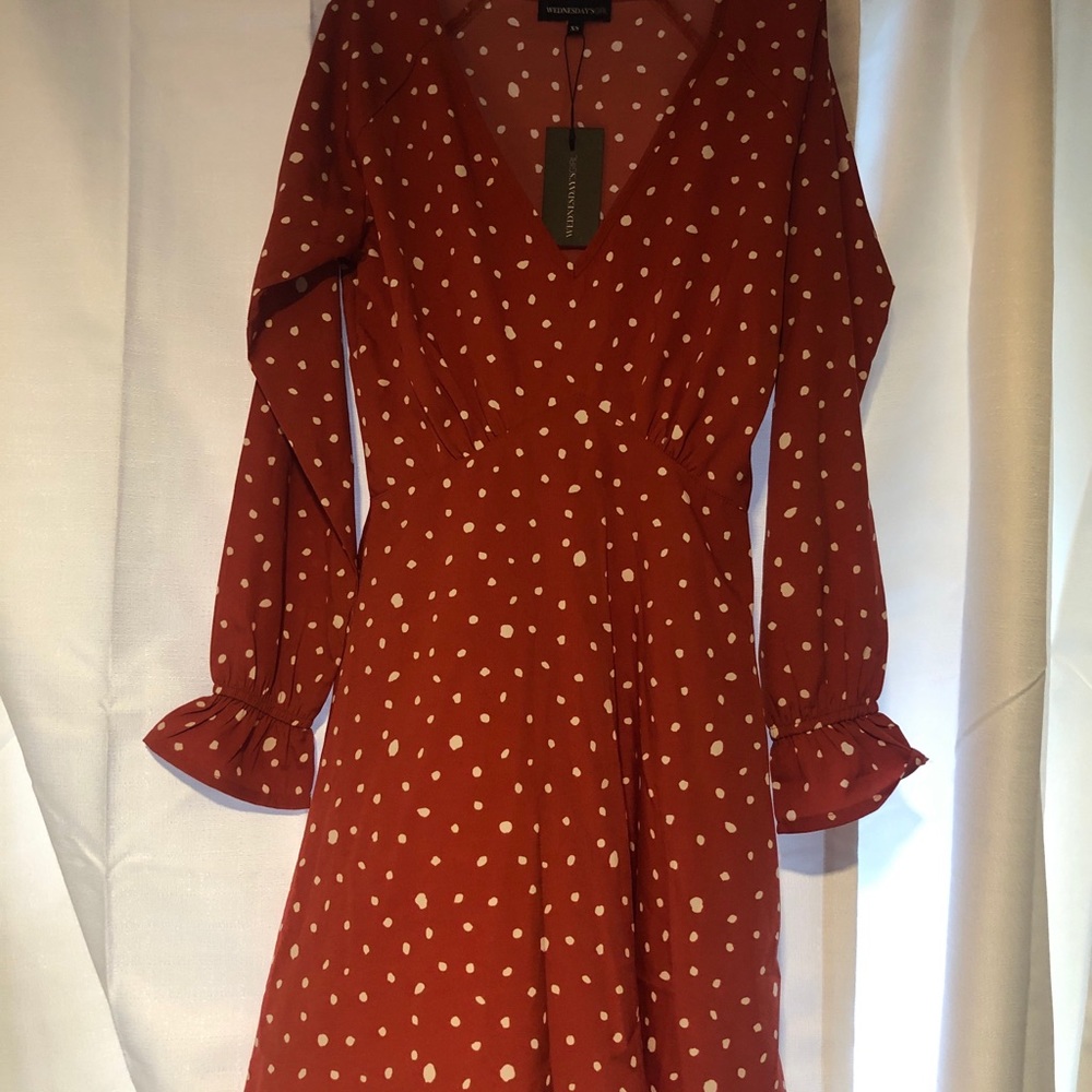Red polka dot dress